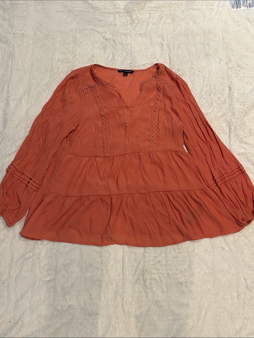 Terracotta Tiered Peasant Top